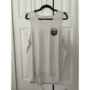 Plate Crate Baseball Tank White Navy Men's XL